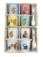 4 Eisbecher aus Porzellan mit Löffel - WDR 50 Jahre Die Sendung mit der Maus