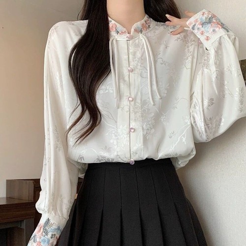 Satin hemd kunstseide top - satin,