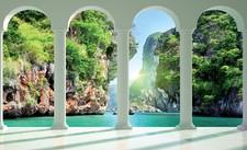 Wasserfall insel terrasse - wasserfall,