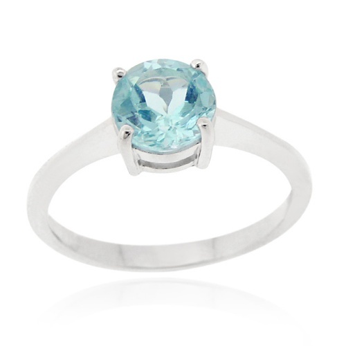 925 silber blau topas runde - silber,