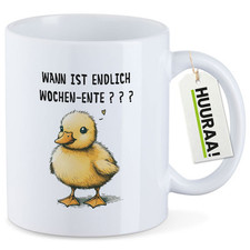 Kaffeetasse Endlich Wochen-Ente Keramik Tasse Geschenkidee Souvenir Präsent Wich