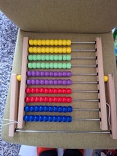 GROSSER RECHENSCHIEBER aus HOLZ, 36 X 35 cm