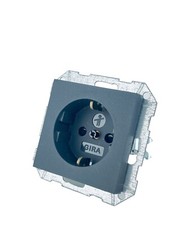 Gira SCHUKO Steckdose / 1-Fach / inkl. Kindersicherung / Anthrazit