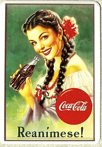 Blechpostkarte coca cola - blechpostkarte,
