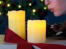 Romantische LED Echtwachskerzen mit Luftzugsensor & Flacker-Effekt - 10cm 15 cm
