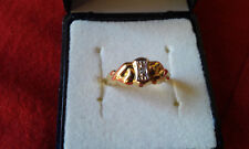 Damen Ring 585 Gold Gelbgold Weißgold bicolor mit Diamantsplitter 