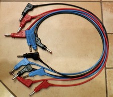 6 Sicherheits-Messleitung je 2x50cm lang XZG410/SIL Stäubli Rot Blau und Schwarz