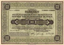 AG Vereinigter Wiener Tischlermeister 1926 Wien Parimpex Waldheim Eberle 100 ÖS