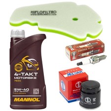 Wartung Öl Set 1L Luftfilter Ölfilter Zündkerze für Gilera Runner 125 VX 2002-17