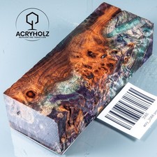 2068 Pappel Maser | 120x40x30 | Griffblock stabilisiert | ACRYHOLZ | Messergriff