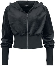 Gothicana by EMP Damen schwarze kurze Kapuzenjacke mit Pentagramm-Anhänger