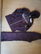 Esprit Hausanzug Jogging violett Gr. S 2 teilig Hoodie mit Zip