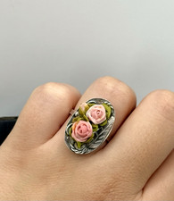 Wunderschöner 925 Silber MÉXICO Ring Mit Blumen Muster Gr.min61
