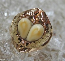 Ring mit Grandeln Grandel in 14 Kt 585 er Gold Finger Tracht Ringe 52 fein!