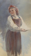 Junge Frau, Aquarell, um 1880