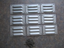 9 Lüftungsgitter, Alu silberfarben,  100 x 55 mm, mit 36 Edelstahlschrauben