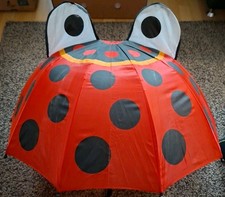 Kinder Regenschirm Marienkäfer  Rot 70cm Automatik Regenschirm 