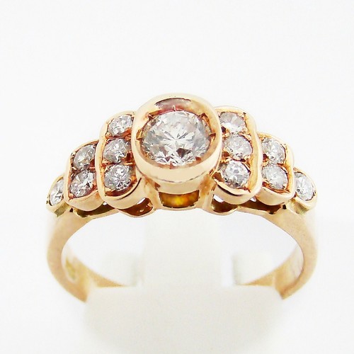 Ring rotgold 585er brillanten - rotgold,