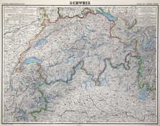 Schweiz Original Lithografie