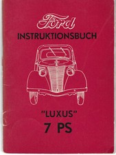 FORD EIFEL 7 PS LUXUS Betriebsanleitung 1938 Instruktionsbuch Handbuch BA VK