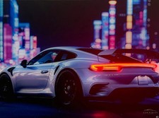 LED Porsche Auto Bild Wandbild