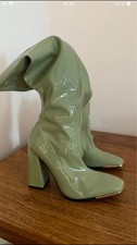 Public Desire Lackstiefel Grün Lang Vinyl Lackoptik Sexy Hot Gr. 39