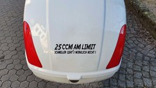 25CCM oder 50 CCM am Limit 20cm APE Vespa Roller Tuning Aufkleber Farbwahl V015