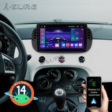 32GB Carplay 9'' Autoradio Android 14 WiFi Für Fiat 500 2007-2015 GPS Navi DAB+