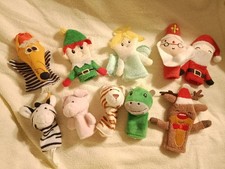 Fingerpuppen Set, Handpuppen, Stofftiere, Hein Blöd, Weihnachten, Tiere, Elf 