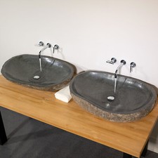 Flussstein Aufsatzwaschbecken