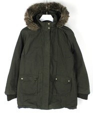 Tommy Hilfiger Jacke Damen XL Rand Kunstpelz mit Kapuze Reißverschluss Logo