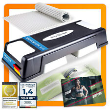 Aerobic Step Deluxe Steppbrett Fitness Stepper-Brett + Antirutsch-Matte; 2-Höhen