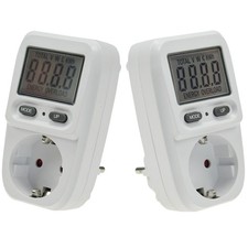 2* Energiemesser Stromzähler Strommesser Steckdose 3680W Energiekosten Messgerät