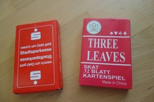 2x Werbung Stadt - Sparkasse Skat Spielkarten OVP unbespielt Französisches Bild