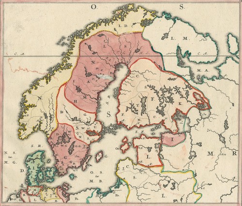 Skandinavien teilkolorierte - skandinavien,