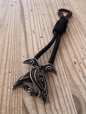 Schlüsselanhänger Raben Wikinger Edelstahl Hugin Munin Paracord J1.9