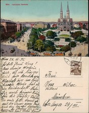 Ansichtskarte Wien Votivkirche, Freiheitsplatz, Tram Strassenbahn 1935