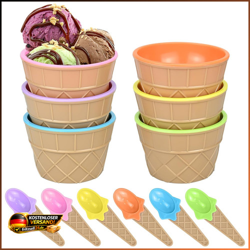 Eisschalen set bunte - eisschalen,
