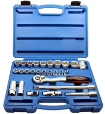 Knarrenkasten / Steckschlüsselsortimente, 1/2"-Antrieb ZOLL S.A.E NUSS 27-tlg.
