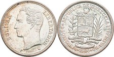 Venezuela 2 Bolivares 1960 Silber 10 g  Original Münze #I914