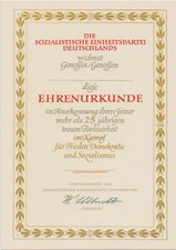 EHRENURKUNDE von WALTHER ULBRICHT  (Reprint zum selbst personalisieren) 3er Pack