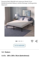 Metall Bettgestell 200x200cm