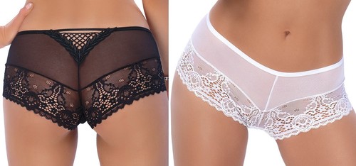Slip panty schwarz weiß - schwarz, roza