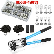 Crimpzange Kabelschuhzange Quetsch Zange Presszange 6-50mm² Rohrkabelschuhe Satz