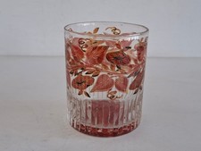 Biedermeier Becherglas rundum rot/gold lasiert um 1840