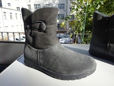 VITAFORM Damen Schuhe Stiefel Wildleder Leder LAMMFELL Grau Germany Gr.37 Neu