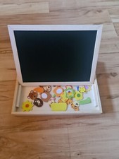 Magnetische Holzpuzzle doppelseitig Kreide und Magnettafel
