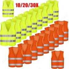 10-30x Orange Gelb Warnwesten Unfallweste Sicherheitswarnweste Standardgröße KFZ