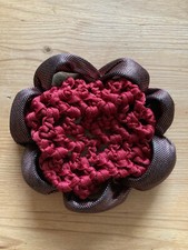 NEU! Dutt Netz Haarnetz weinrot mit kontrastfarbenem Satinband