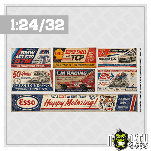 7tlg retro garagen banner set - banner,